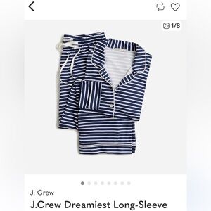 J. Crew Navy and White Striped Dreamy Pajamas PM